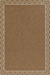Wave border pattern detail of Saybrook handwoven-look rug