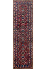 Karachi KAR-1 Burgundy Runner Rug – 100% Polyester Indoor Printed Non-Slip Rug