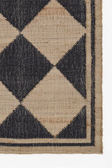 Orchard ORC-5 Block Black & Ivory Handwoven Checkered Jute Wool Area Rug – Indoor Rug