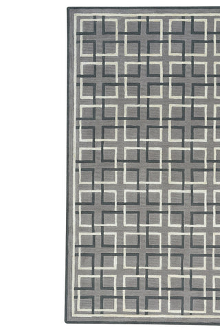 Square Trellis Grey Area Rug