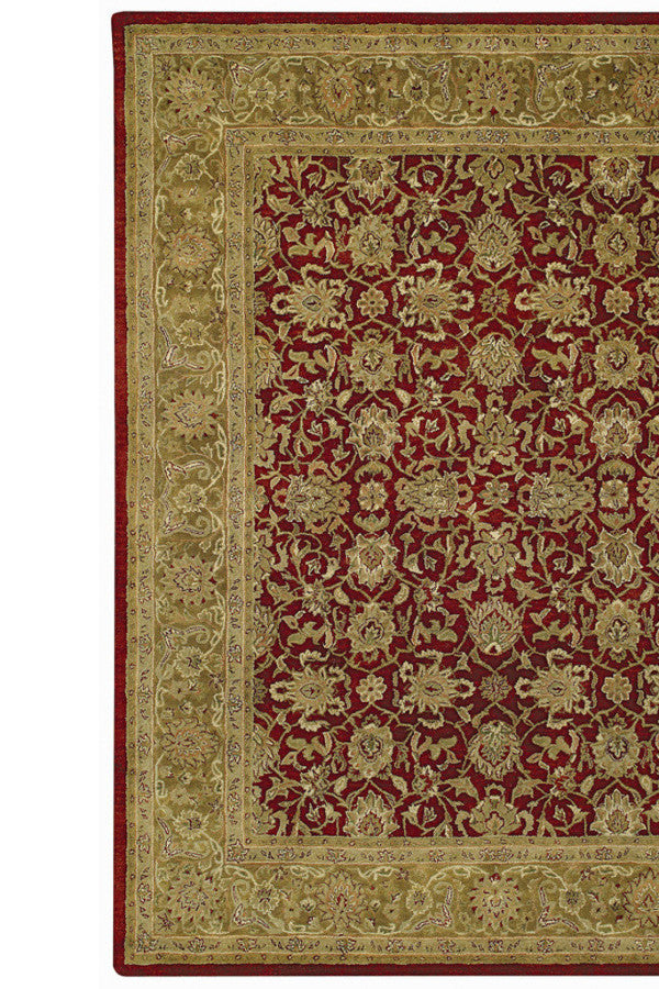 Velvet-Meshed Tuscan Red Area Rug