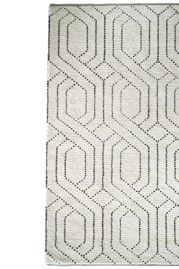 Geometrics Ivory Black Area Rug