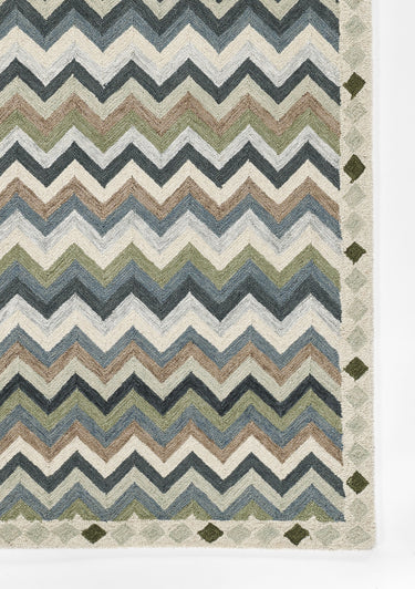 Blue Southwestern area rug 2' X 3' - close-up of pattern and texture