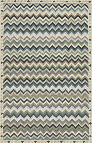 Erin Gates ABB-1 Zigzag Stripe Area Rug, Blue 5' X 8'
