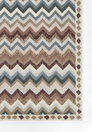 Multi Wool area rug 5' X 8' - close-up of pattern and texture