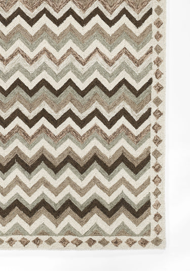Brown Southwestern area rug 3'6" X 5 - close-up of pattern and texture