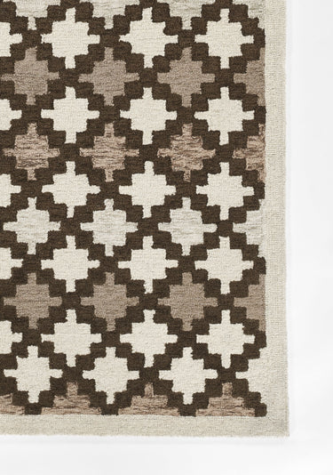 Brown Southwestern area rug 8' X 10' - close-up of pattern and texture