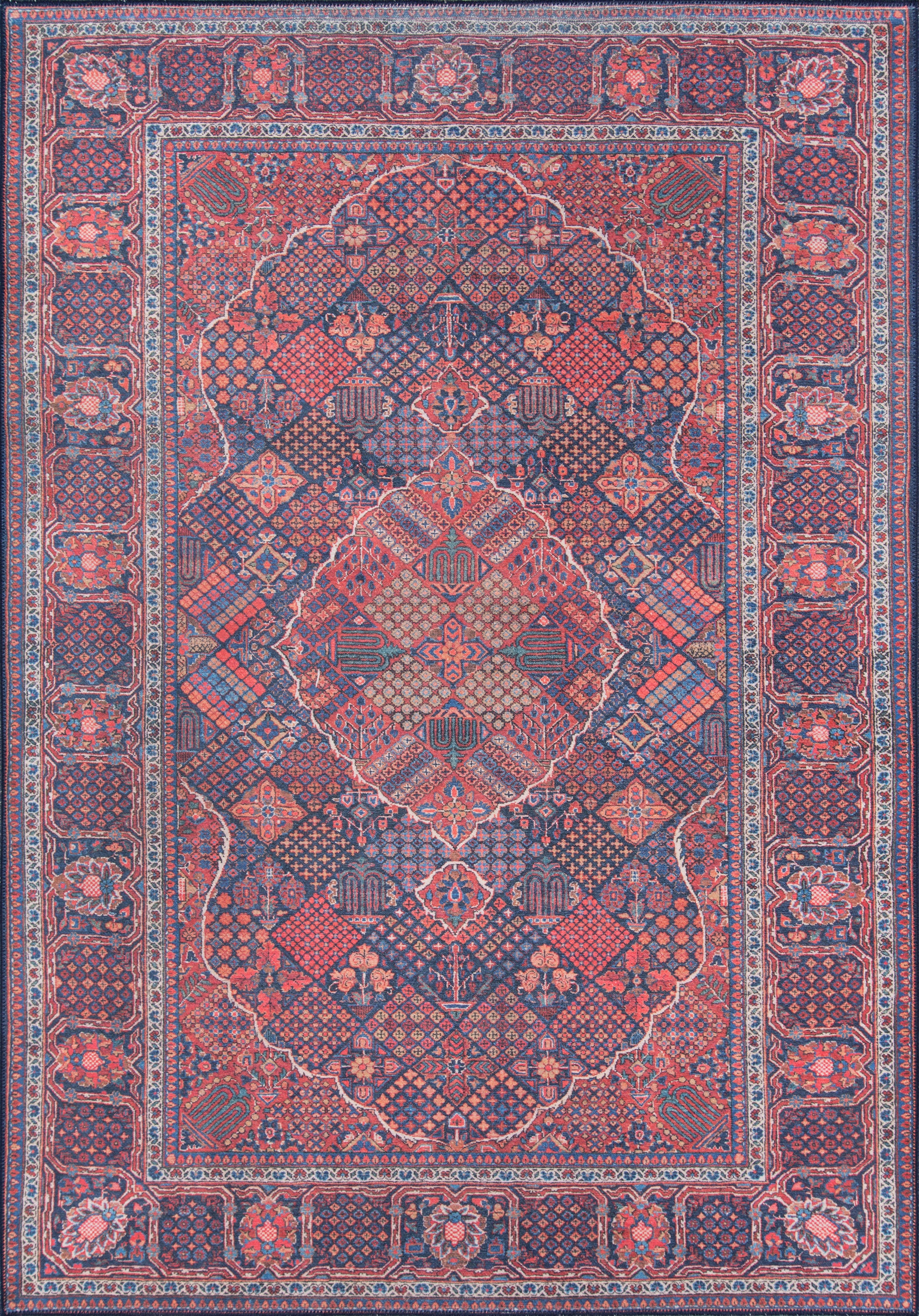 Afshar Navy Area Rug - AFS10 Machine - Made, 2' X 3'