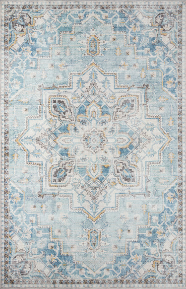 Afshar AFS32 Light Blue Runner Rug by Momeni - 2'3" X 7'6" Runner