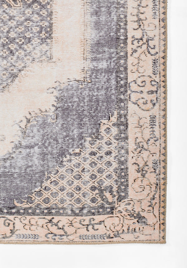 Machine Made Polyester Grey Traditional Runner Rug – 2'3