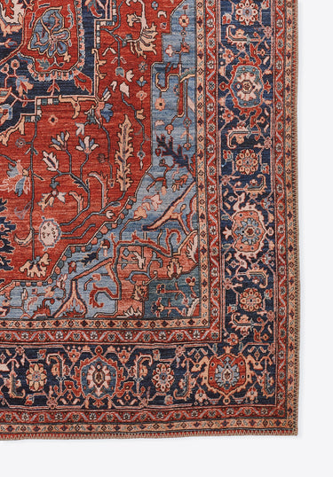 Red Traditional area rug 2'3" X 7 - close-up of pattern and texture