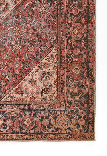 Red area rug 8'5" X 12 - close-up of pattern and texture