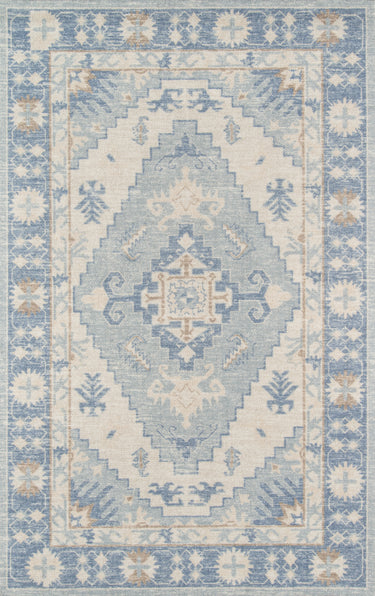 Momeni Anatolia 50% Wool 50% Nylon Blue Area Rug, 6'6" X 9'
