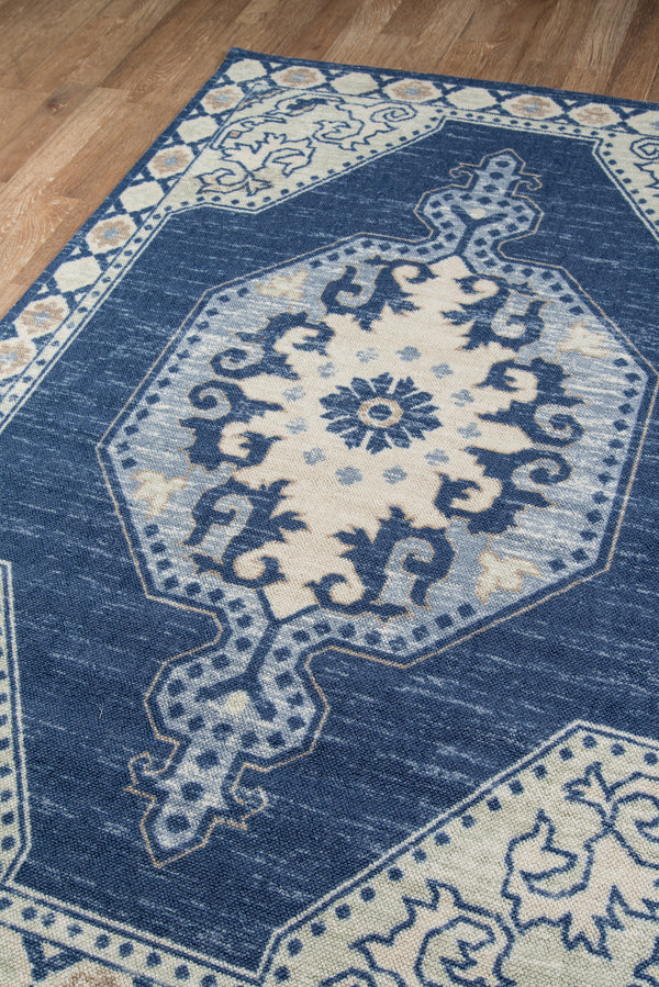 Machine Made Wool Navy Traditional Area Rug – 5'3