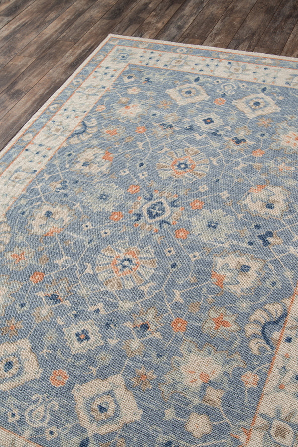 Machine Made Wool Blue Oriental Area Rug – 7'9