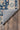 Navy Oriental area rug 7'9" X 9 - corner detail and border