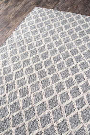 Grey Wool area rug 2'3" X 8 - close-up of pattern and texture