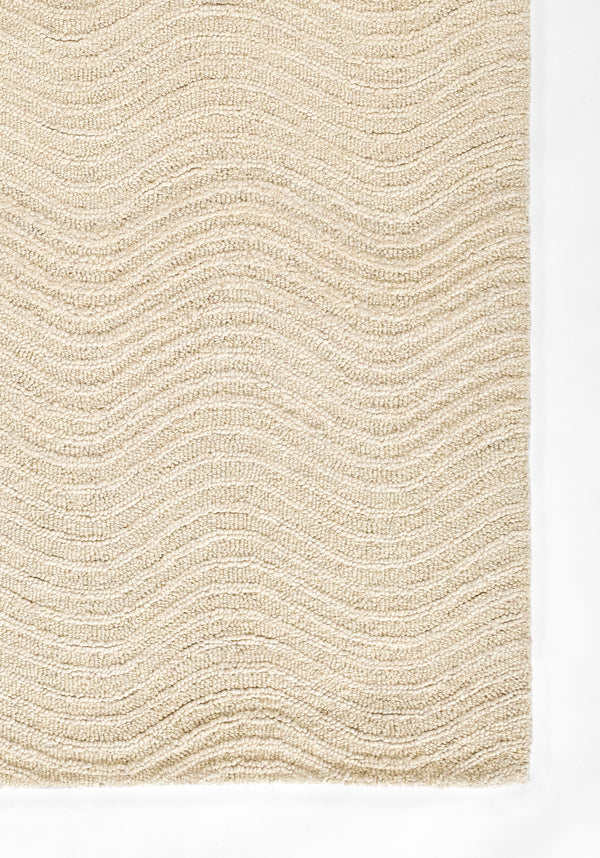Hand Tufted Wool Ivory Contemporary Area Rug – 3'6