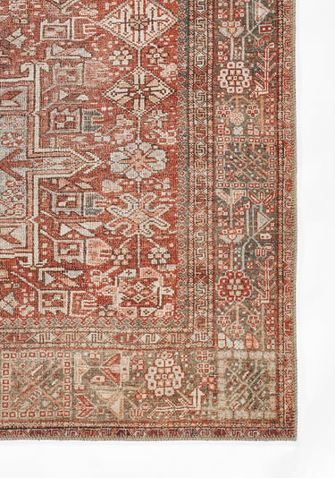Red Medallion area rug 5' X 7' - close-up of pattern and texture