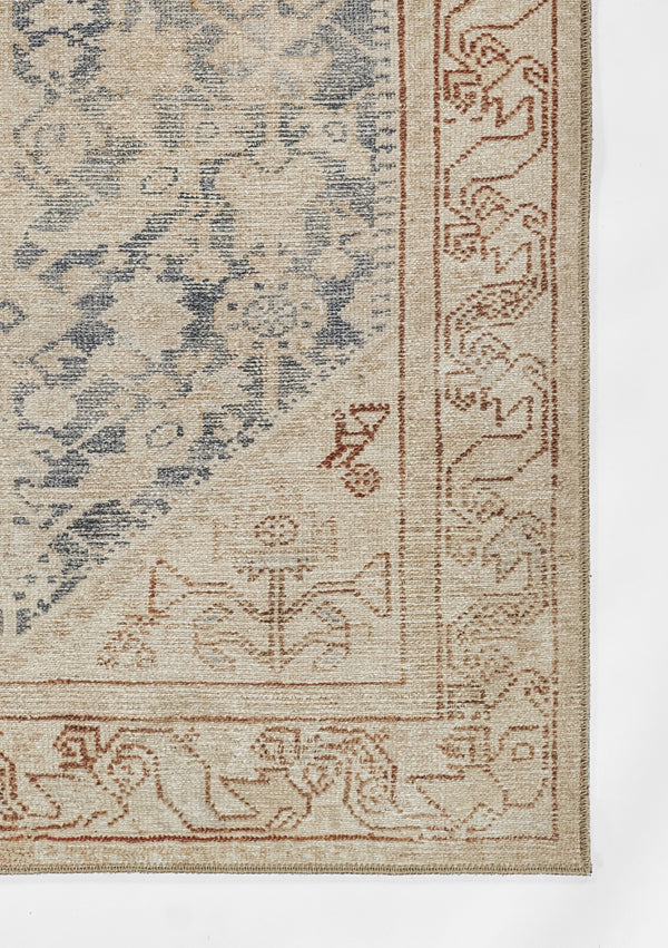 Hand Knotted Polyester Blue Oriental Area Rug – 7'6