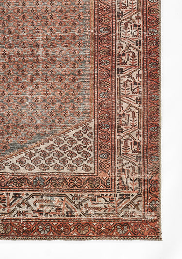 Red Oriental area rug 8'5" X 12 - close-up of pattern and texture