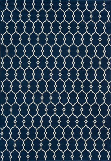 Baja BAJ-2 Trellis Navy Area Rug by Momeni - 3'11" X 5'7"