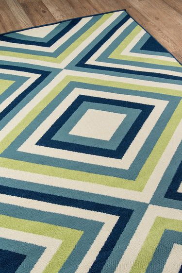 Multi Stripe area rug 1'8" X 3 - close-up of pattern and texture