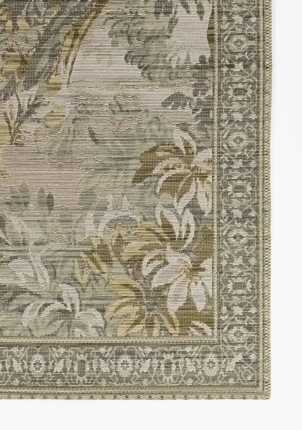 Machine Made Wool Multicolor Distressed Area Rug – 3'11