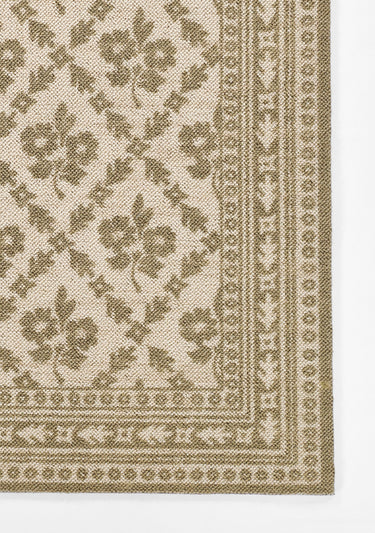 Green Wool area rug 9'9" X 12 - close-up of pattern and texture