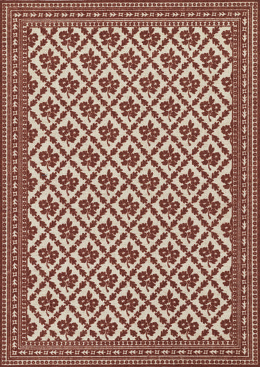 Bibury Red Area Rug - BIB-1 Machine - Made, 2' X 3'