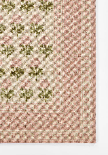 Pink Floral area rug 9'9" X 12 - close-up of pattern and texture