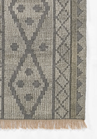 Grey Geometric area rug 9' X 12' - close-up of pattern and texture