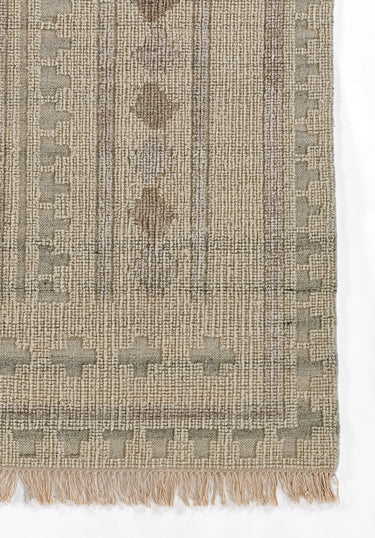 Ivory Contemporary area rug 9' X 12' - close-up of pattern and texture