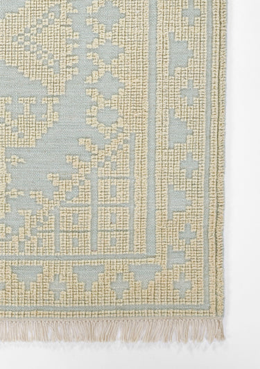 Blue area rug 5' X 8' - close-up of pattern and texture
