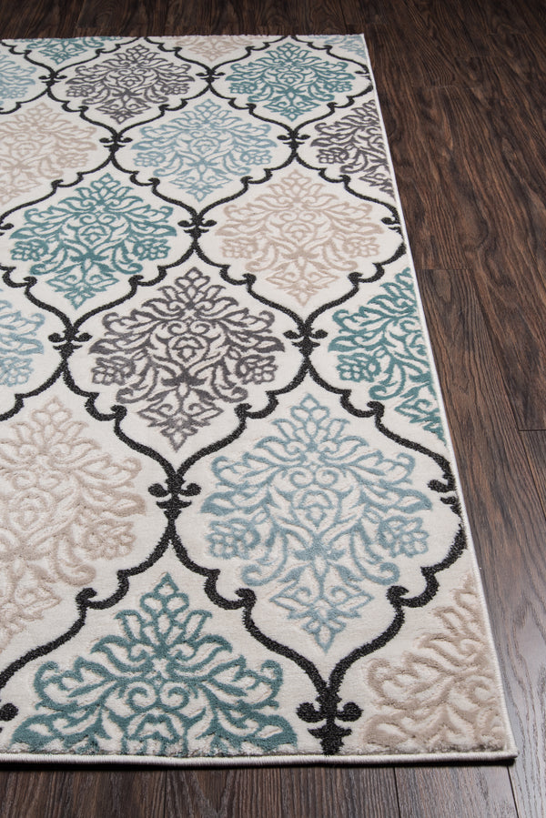 Machine Made Polypropylene Multicolor Oriental Area Rug – 9'3