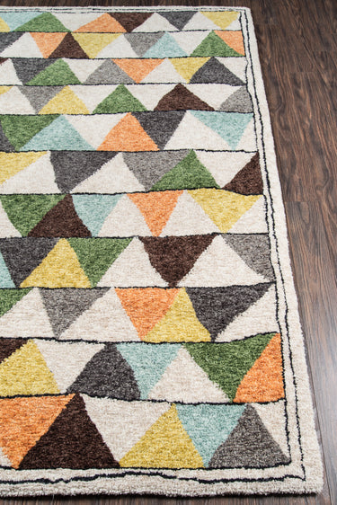 Multi Bohemian area rug 7'6" X 9 - close-up of pattern and texture