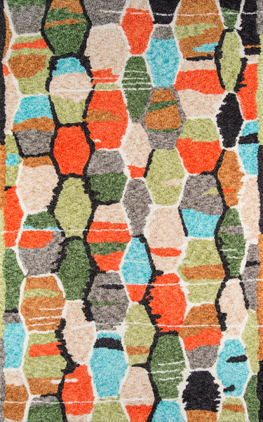 Tiles Multi Table Tufted Area Rug, Bungalow BUN-3 7'6" X 9'6"