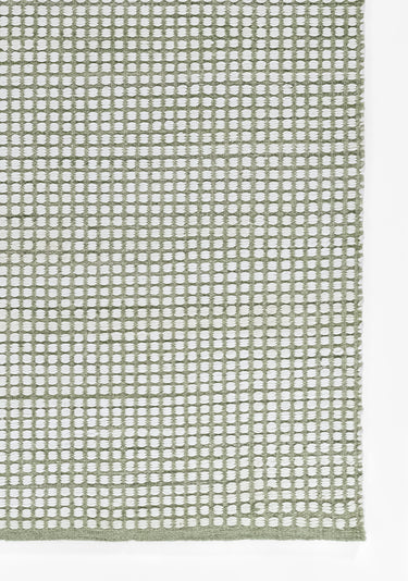 Green Geometric area rug 2'3" X 8 - close-up of pattern and texture