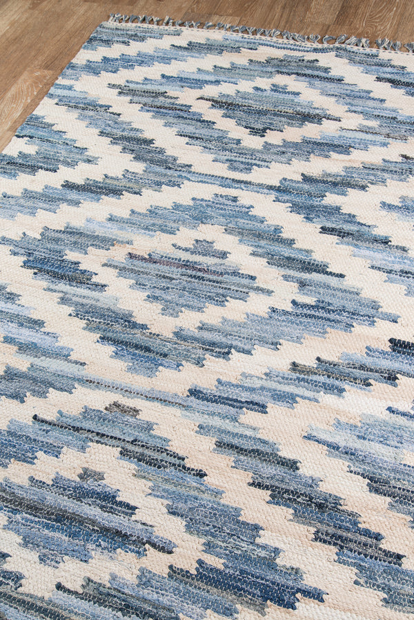 Geometric Blue Area Rug, California 5' X 7' lifestyle