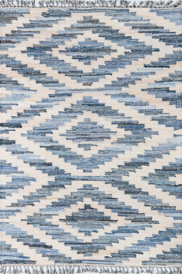 Geometric Blue Area Rug, California 5' X 7' | 393657 – RugKnots