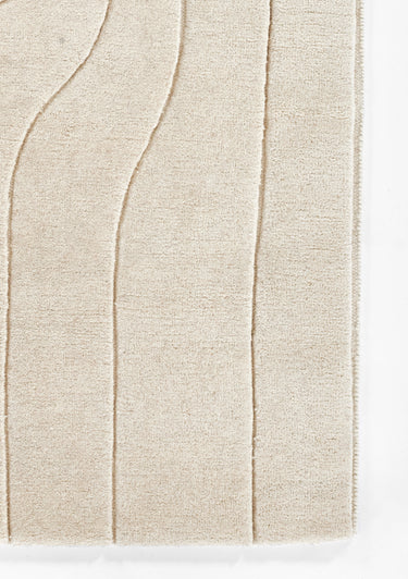 Ivory Bohemian area rug 5' X 8' - close-up of pattern and texture