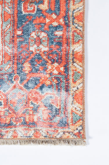 Red Traditional area rug 2' X 3' - close-up of pattern and texture