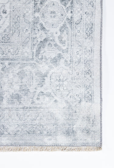 Grey Polyester area rug 2'3" X 7 - close-up of pattern and texture