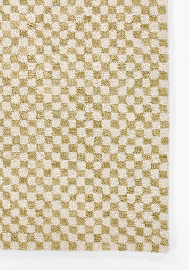 Green Contemporary area rug 2' X 3' - close-up of pattern and texture