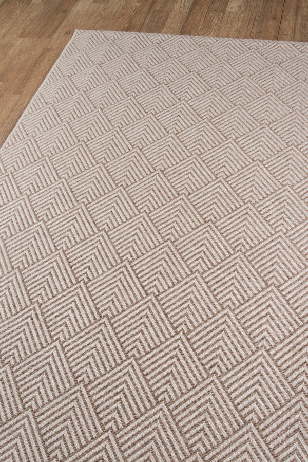Machine Made Polypropylene Beige Contemporary Runner Rug – 2'7