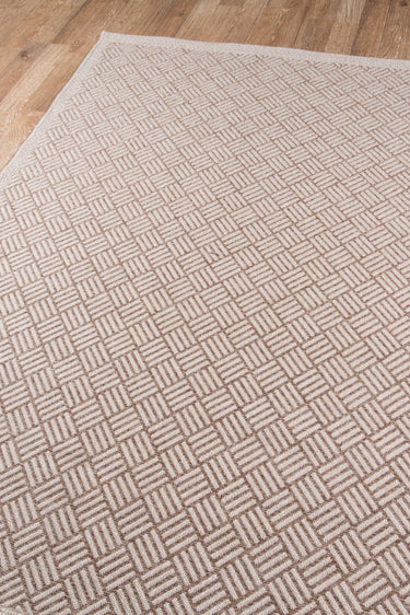 Brown Geometric area rug 2'7" X 7 - close-up of pattern and texture