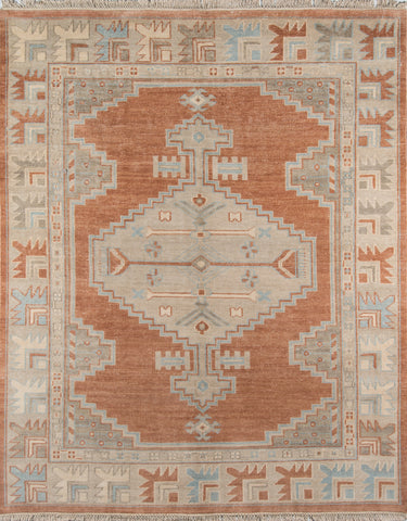 Erin Gates Concord 100% Wool Blend Rust Area Rug, 7'9" X 9'9"