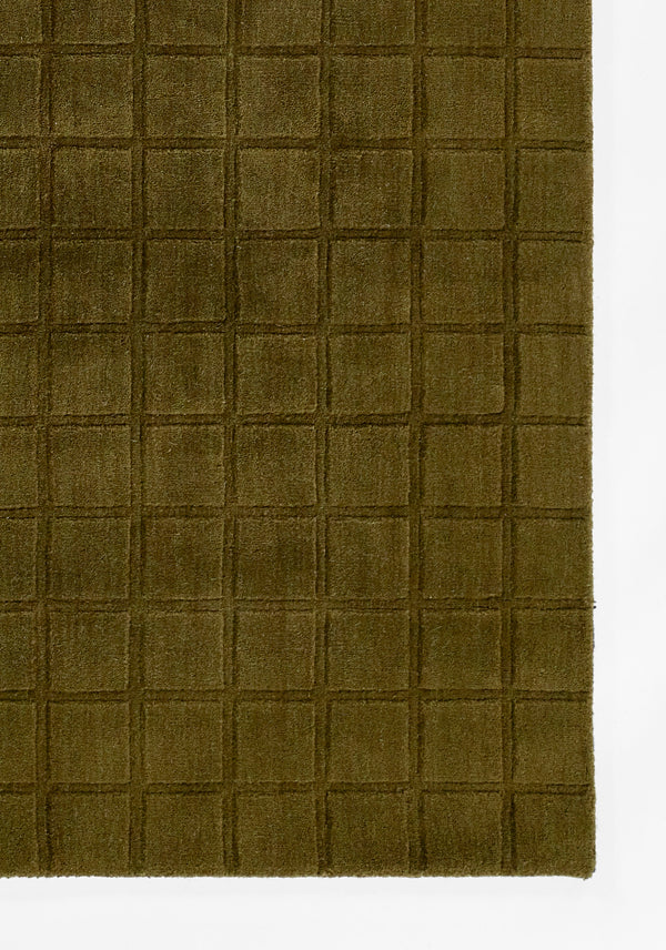 Hand Loomed Wool Green Contemporary Runner Rug – 2'3