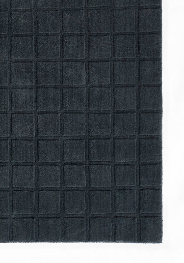 Navy Wool area rug 7'10" X 10 - close-up of pattern and texture