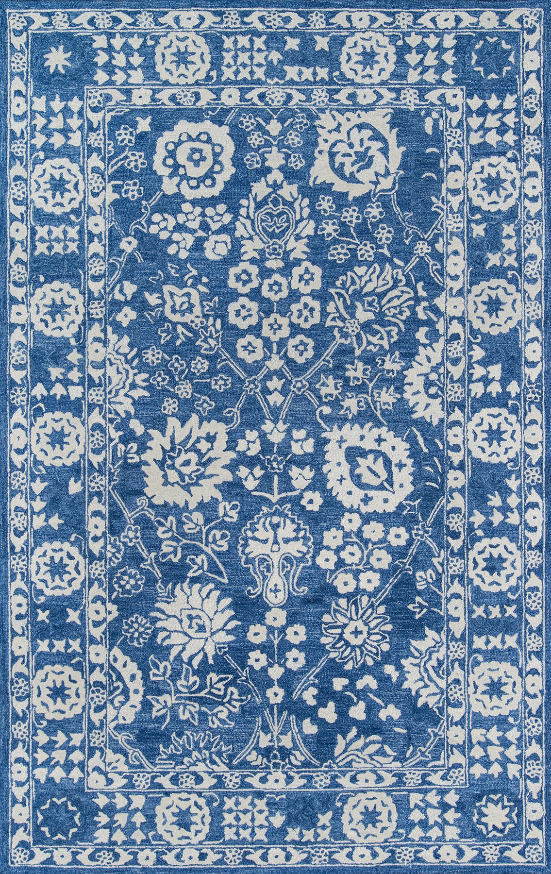 Hand Tufted Wool Blue Oriental Rug – 9.5x13.5 | | RugKnots